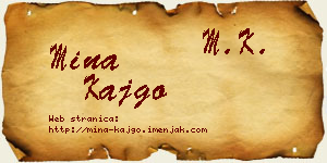 Mina Kajgo vizit kartica